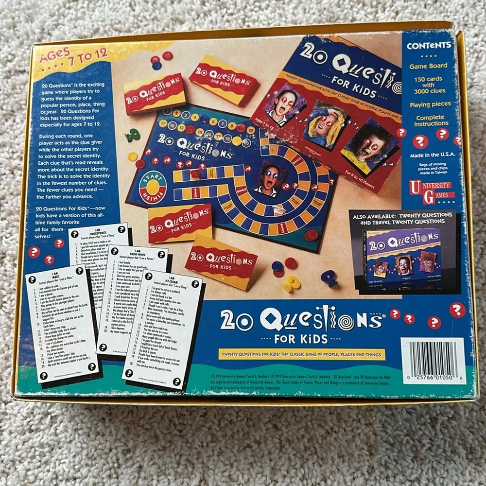 UNIVERSITY GAMES 20 Questions For Kids - Board Game